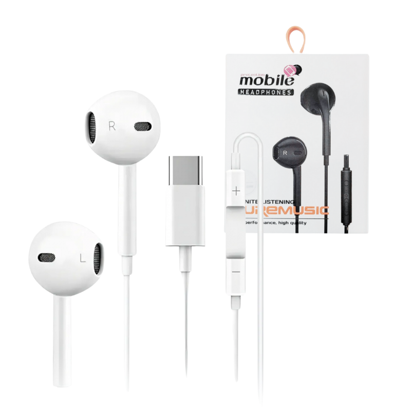 Auricular con Cable Tipo-C Mobile Sin Gomita