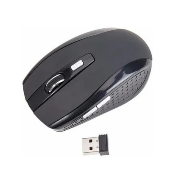Mouse Inalámbrico Común a Pilas y Adaptador USB