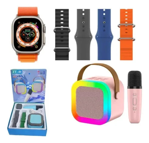 Smartwatch  Pack 7 en 1 con Parlante RGB + Micrófono Karaoke
