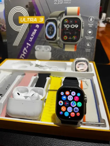 Smartwatch Ultra Kit Premium con Auriculares + 7 Correas Intercambiables