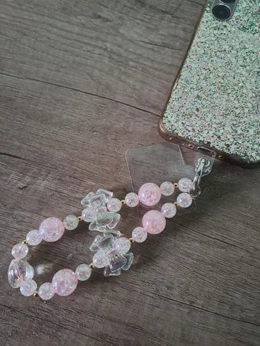 Strap Pulsera para Celular con Cuentas Brillantes – Agarre Seguro y Estilo Elegante