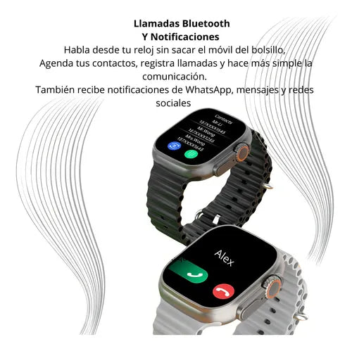 Smartwatch Ultra 9 TH7-3 con 7 Correas Intercambiables – Pantalla 2.09” + Llamadas Bluetooth