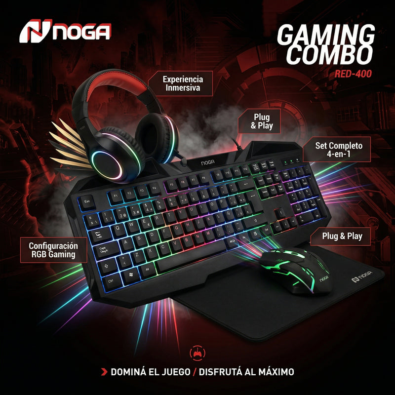 Combo Gamer Noga 4 en 1 RGB