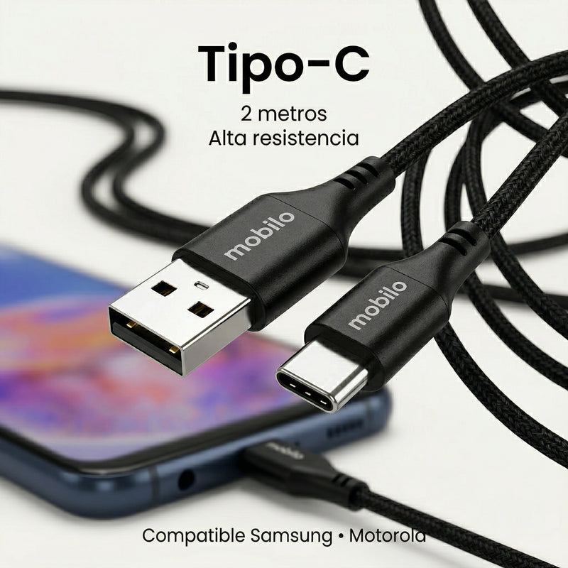 Cable USB Mobile 2Mts. (Tipo C)