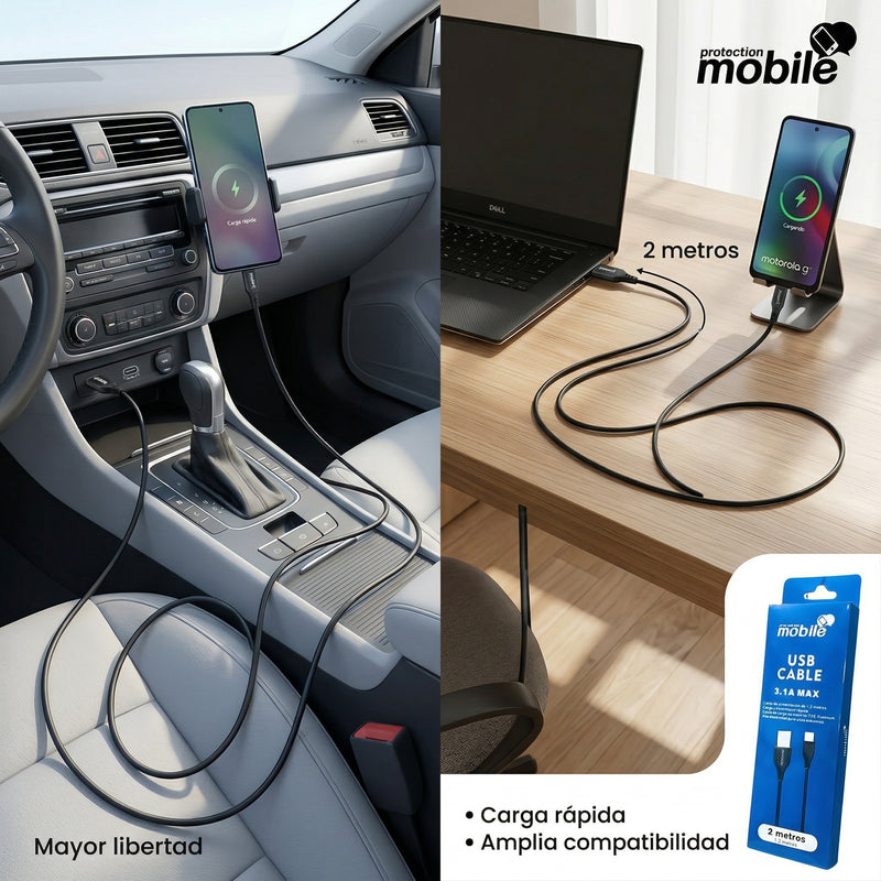 Cable USB Mobile 2Mts. (Tipo C)