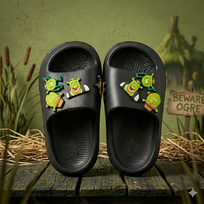 Sandalias Infantiles con Diseño Shrek – Livianas, Suaves y Fáciles de Usar