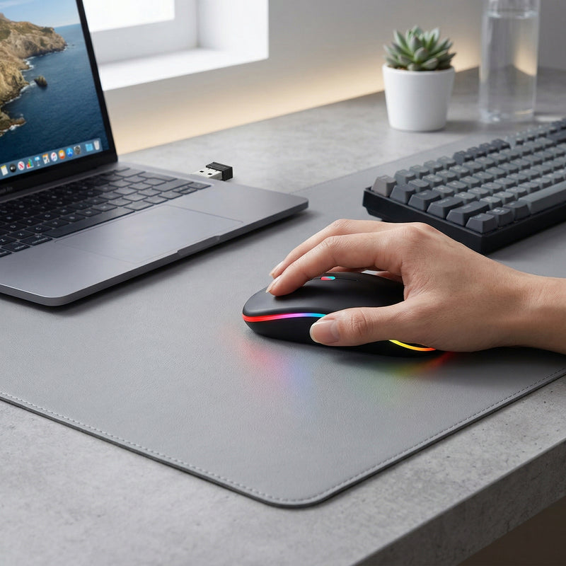Mouse Inalámbrico Bluetooth RGB Recargable