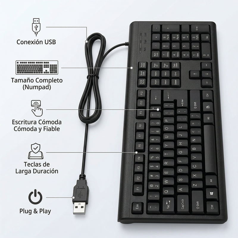 Teclado con Cable USB