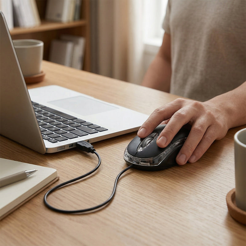 Mouse Óptico con Cable USB Común