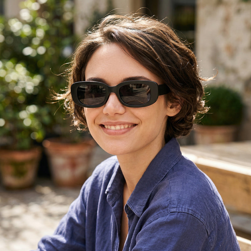Lentes de Sol Rectangulares de Marco Grueso Unisex