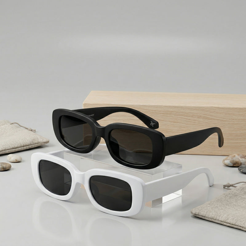 Lentes de Sol Rectangulares de Marco Grueso Unisex