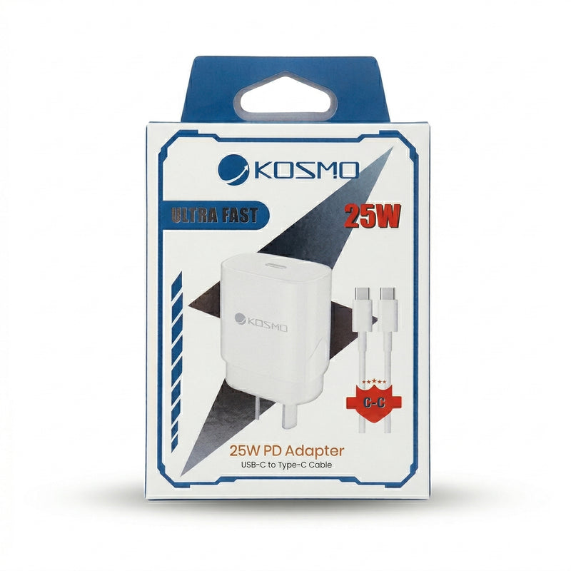 Cargador Rápido 25w Ficha C a C Kosmo