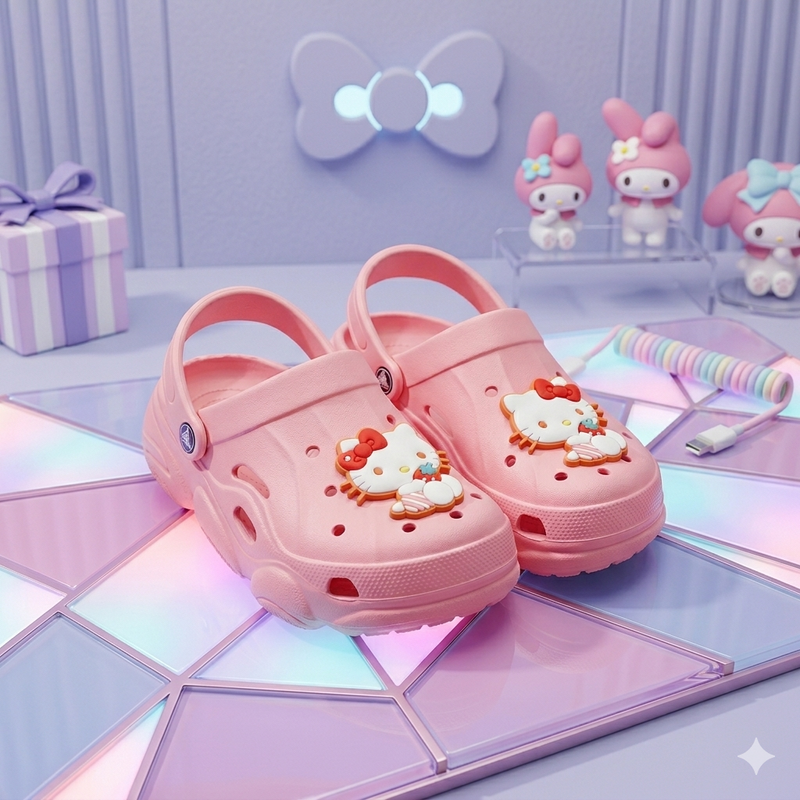 Crocs Infantiles Hello Kitty – Calzado Cómodo y Seguro para Niñas