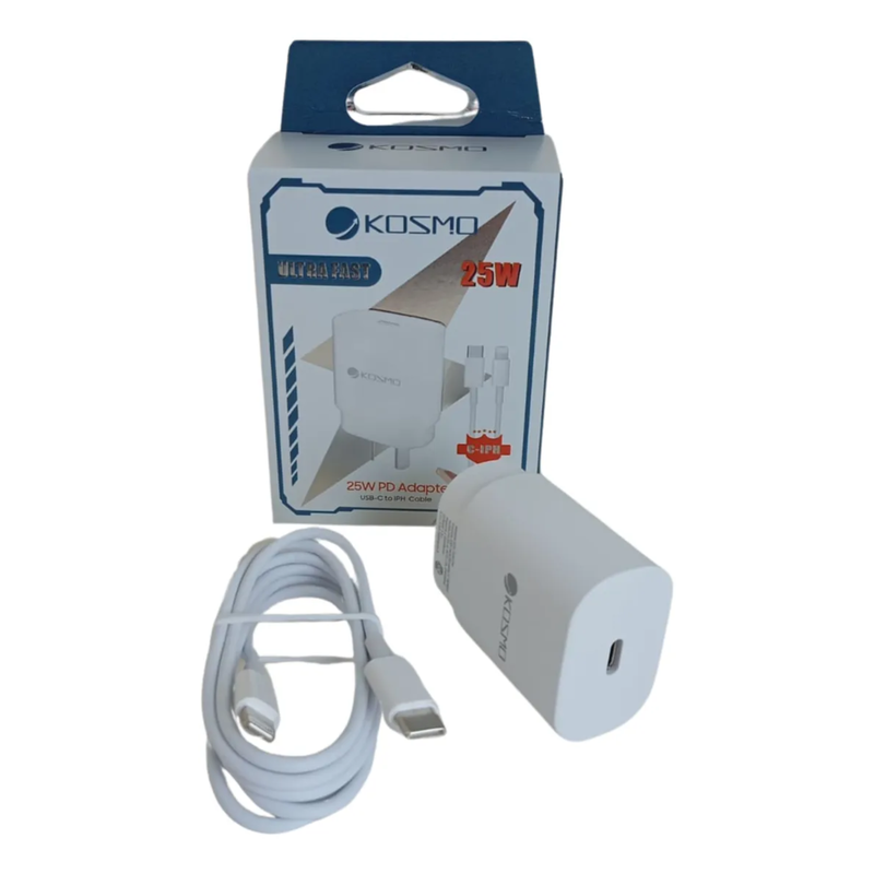 Cargador Rápido 25w iPhone Ficha C a Lightning