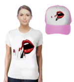 camiseta con persona chica y gorra352