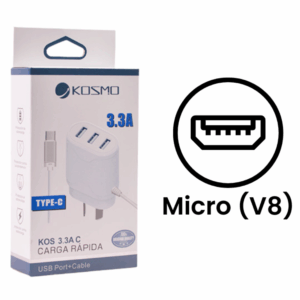 Cargador Rápido Kosmo 3.3A (Micro V8)
