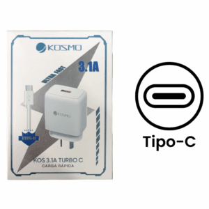 Cargador Rápido Kosmo 3.1A TURBO (Tipo C)